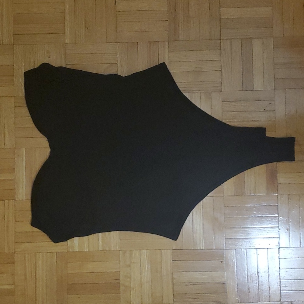 Black strapless bodysuit